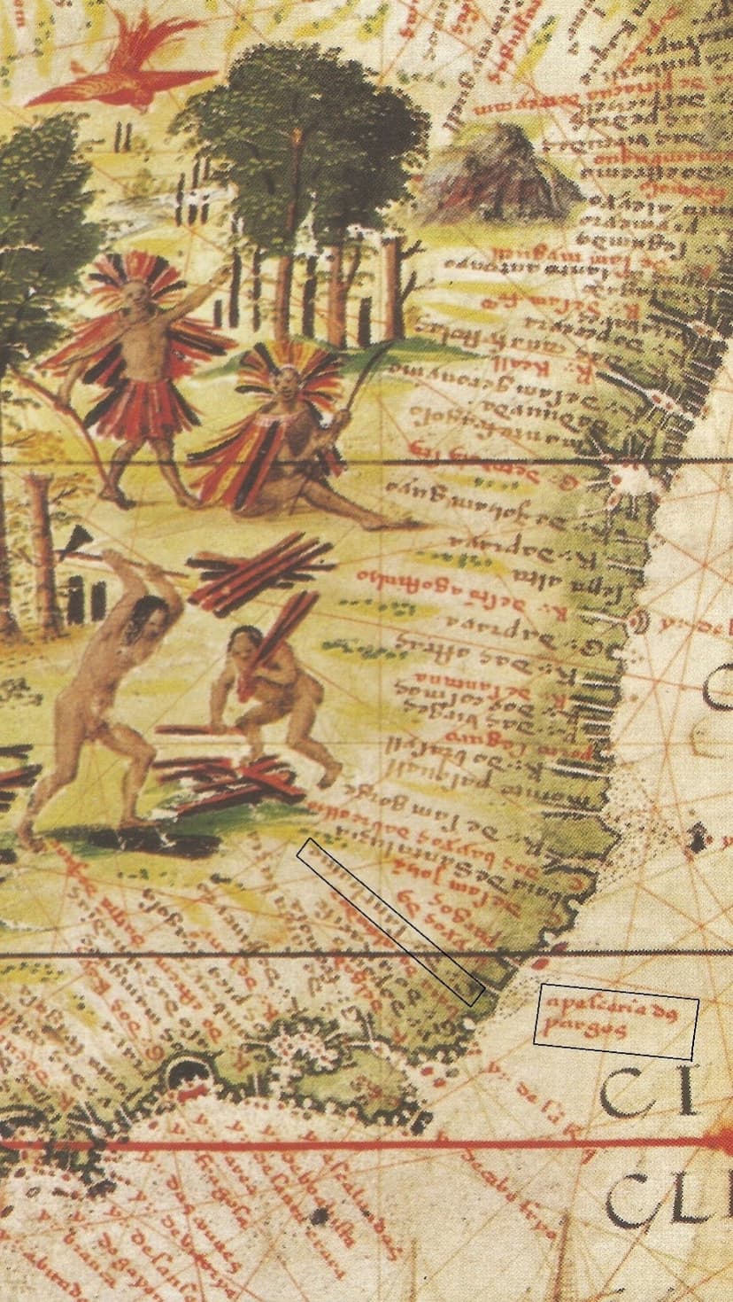 Mapa histórico da costa de São Tomé